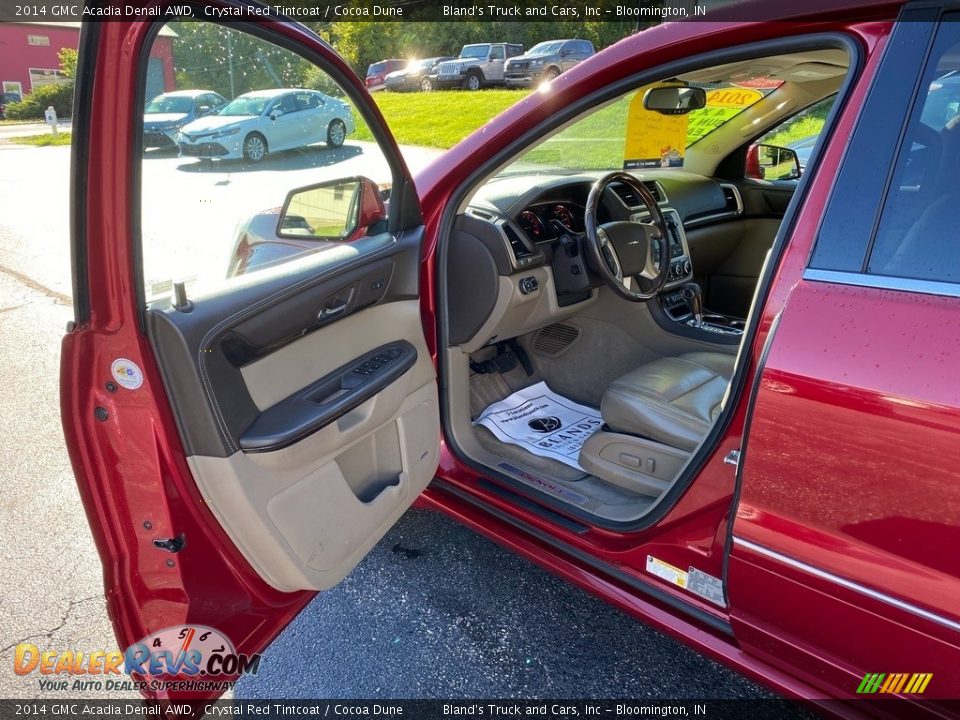 2014 GMC Acadia Denali AWD Crystal Red Tintcoat / Cocoa Dune Photo #12