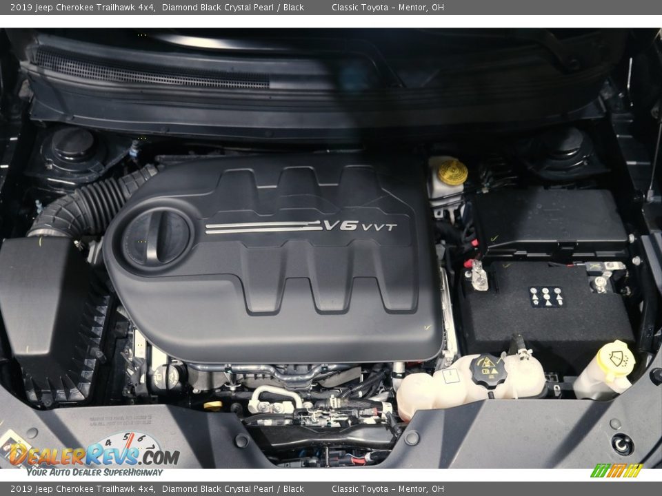 2019 Jeep Cherokee Trailhawk 4x4 Diamond Black Crystal Pearl / Black Photo #20