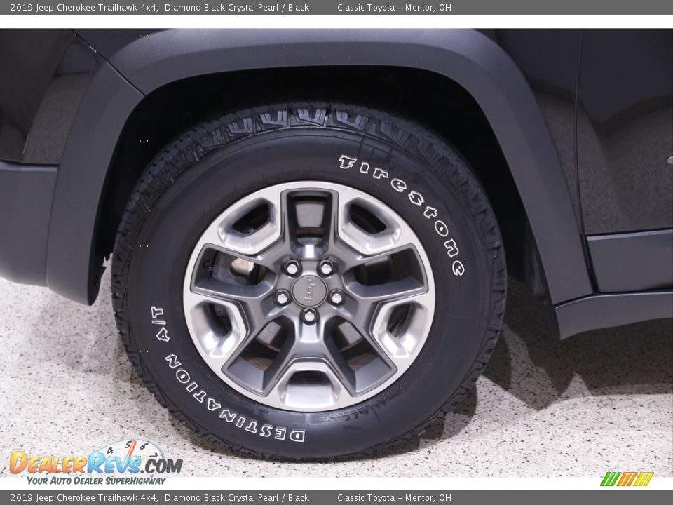 2019 Jeep Cherokee Trailhawk 4x4 Diamond Black Crystal Pearl / Black Photo #21