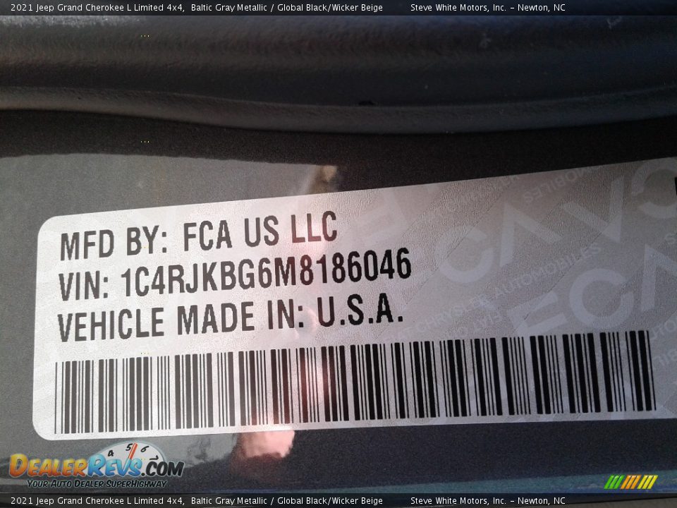 2021 Jeep Grand Cherokee L Limited 4x4 Baltic Gray Metallic / Global Black/Wicker Beige Photo #30