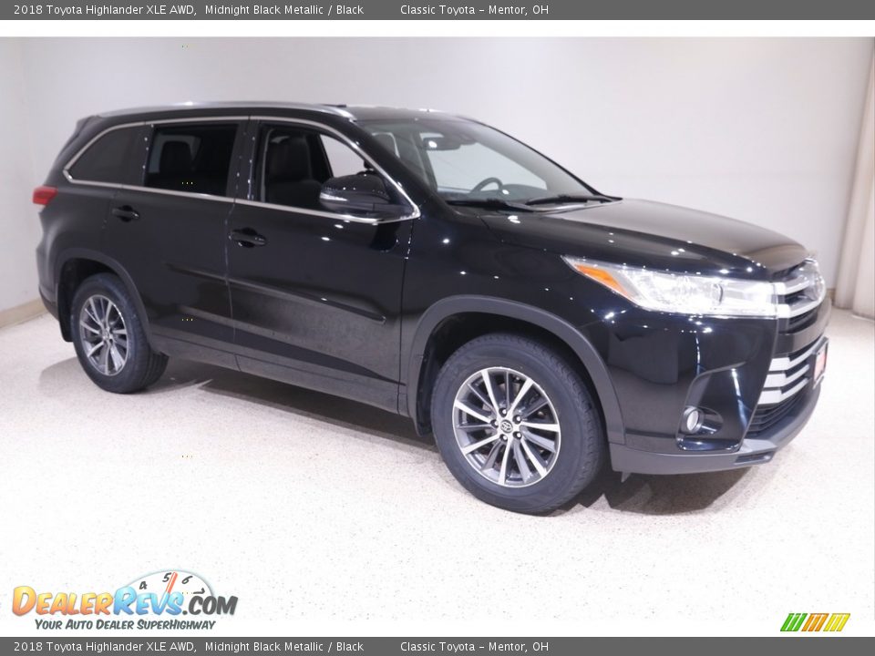 2018 Toyota Highlander XLE AWD Midnight Black Metallic / Black Photo #1