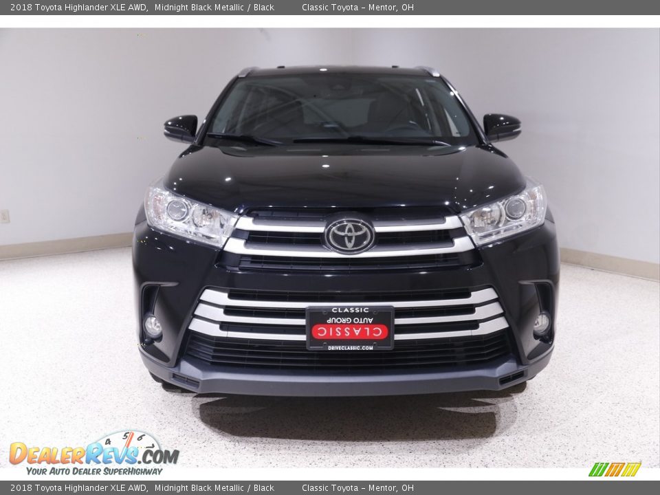 2018 Toyota Highlander XLE AWD Midnight Black Metallic / Black Photo #2