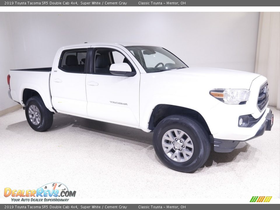 2019 Toyota Tacoma SR5 Double Cab 4x4 Super White / Cement Gray Photo #1