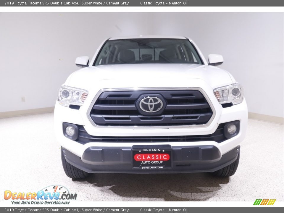 2019 Toyota Tacoma SR5 Double Cab 4x4 Super White / Cement Gray Photo #2