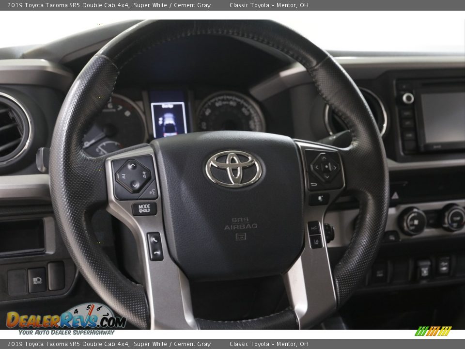2019 Toyota Tacoma SR5 Double Cab 4x4 Super White / Cement Gray Photo #7