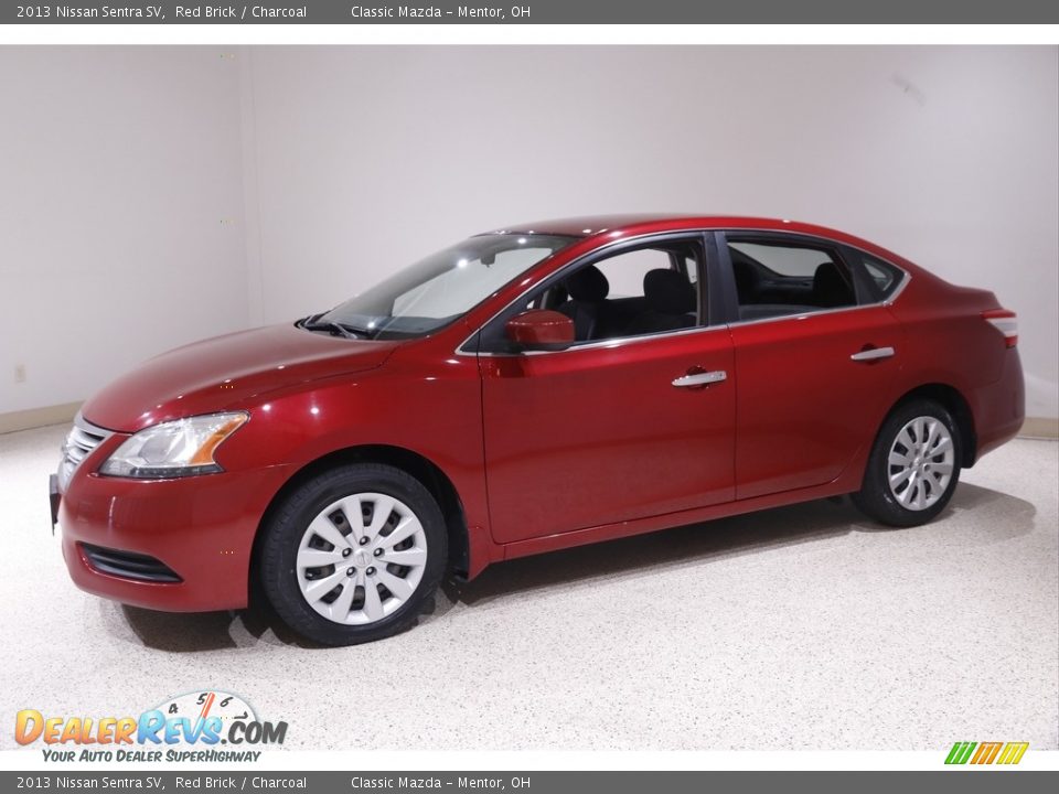 2013 Nissan Sentra SV Red Brick / Charcoal Photo #3