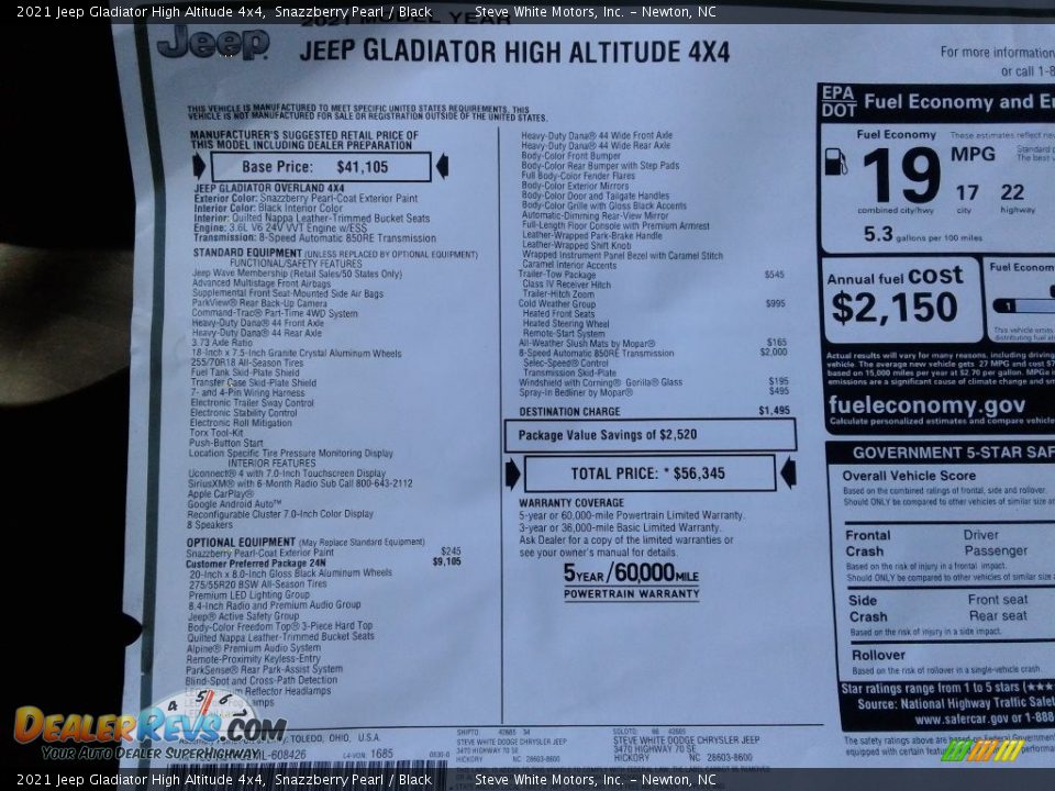 2021 Jeep Gladiator High Altitude 4x4 Snazzberry Pearl / Black Photo #30