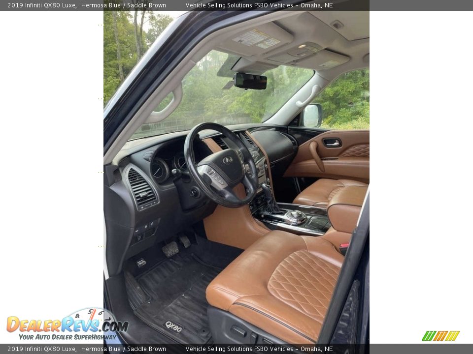 2019 Infiniti QX80 Luxe Hermosa Blue / Saddle Brown Photo #4