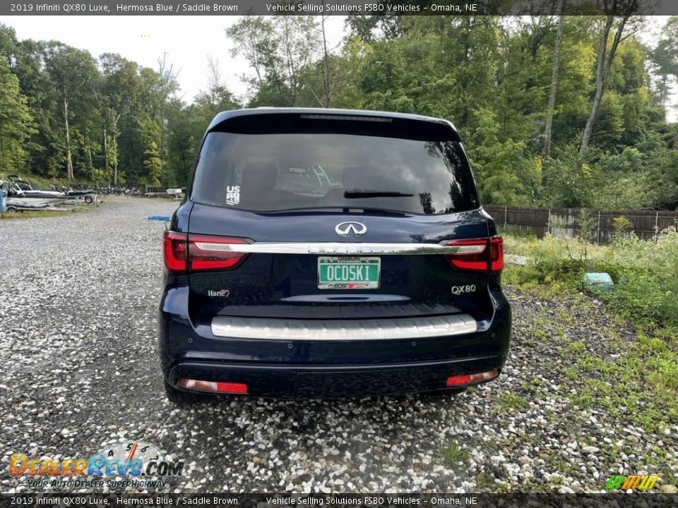 2019 Infiniti QX80 Luxe Hermosa Blue / Saddle Brown Photo #11