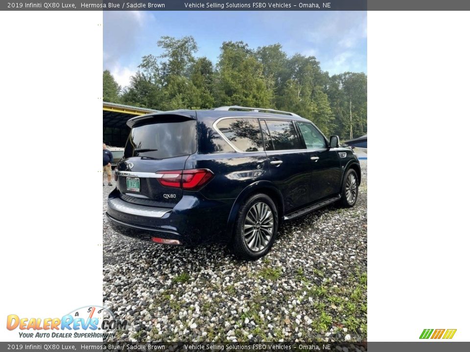 2019 Infiniti QX80 Luxe Hermosa Blue / Saddle Brown Photo #18