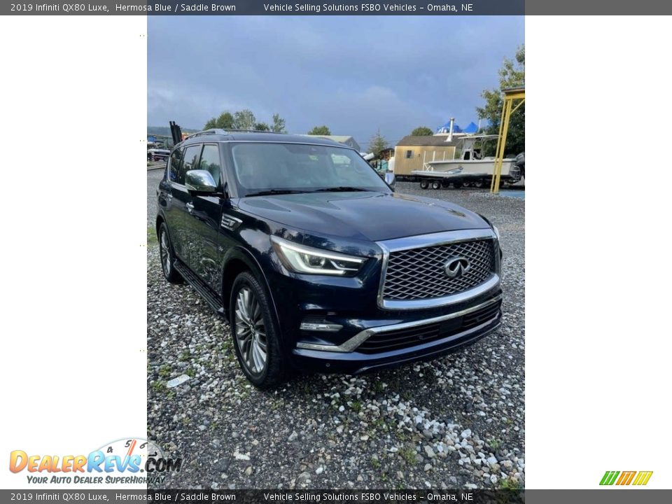 2019 Infiniti QX80 Luxe Hermosa Blue / Saddle Brown Photo #21