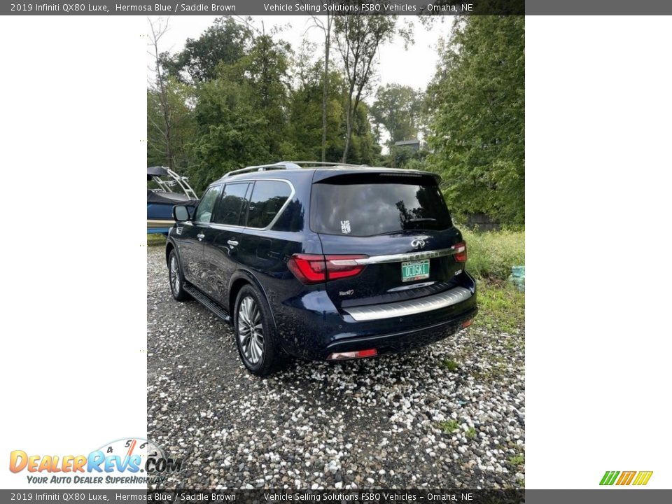 2019 Infiniti QX80 Luxe Hermosa Blue / Saddle Brown Photo #23