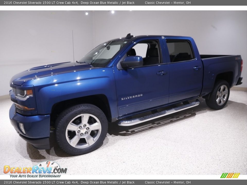 2016 Chevrolet Silverado 1500 LT Crew Cab 4x4 Deep Ocean Blue Metallic / Jet Black Photo #3