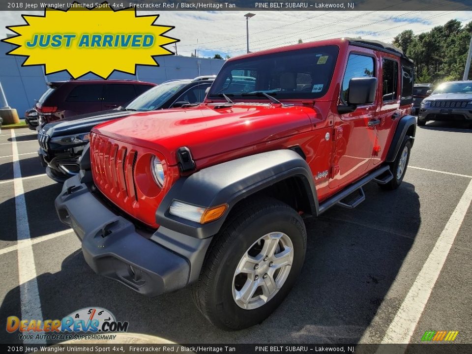 2018 Jeep Wrangler Unlimited Sport 4x4 Firecracker Red / Black/Heritage Tan Photo #1