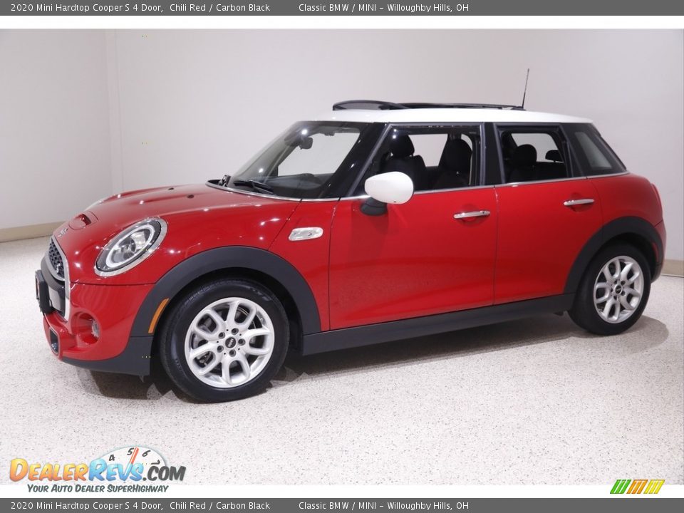 2020 Mini Hardtop Cooper S 4 Door Chili Red / Carbon Black Photo #3