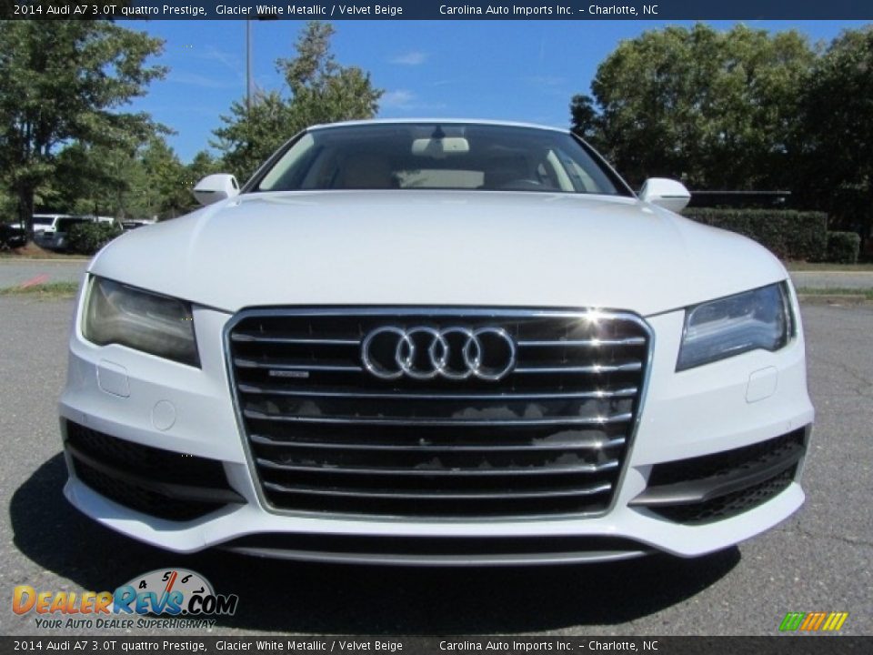 2014 Audi A7 3.0T quattro Prestige Glacier White Metallic / Velvet Beige Photo #4