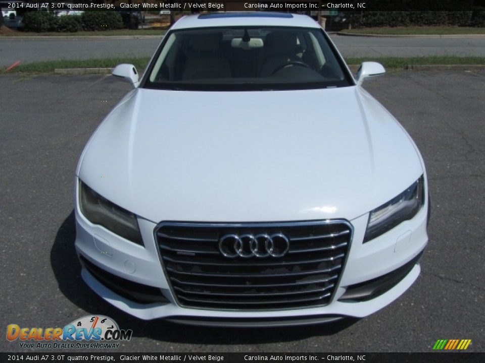 2014 Audi A7 3.0T quattro Prestige Glacier White Metallic / Velvet Beige Photo #5