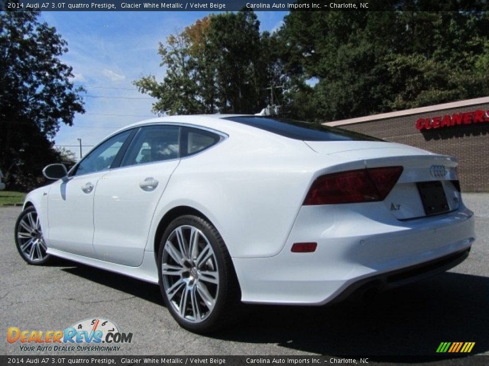 2014 Audi A7 3.0T quattro Prestige Glacier White Metallic / Velvet Beige Photo #8