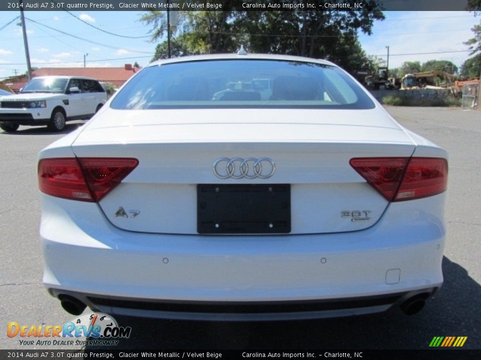 2014 Audi A7 3.0T quattro Prestige Glacier White Metallic / Velvet Beige Photo #9