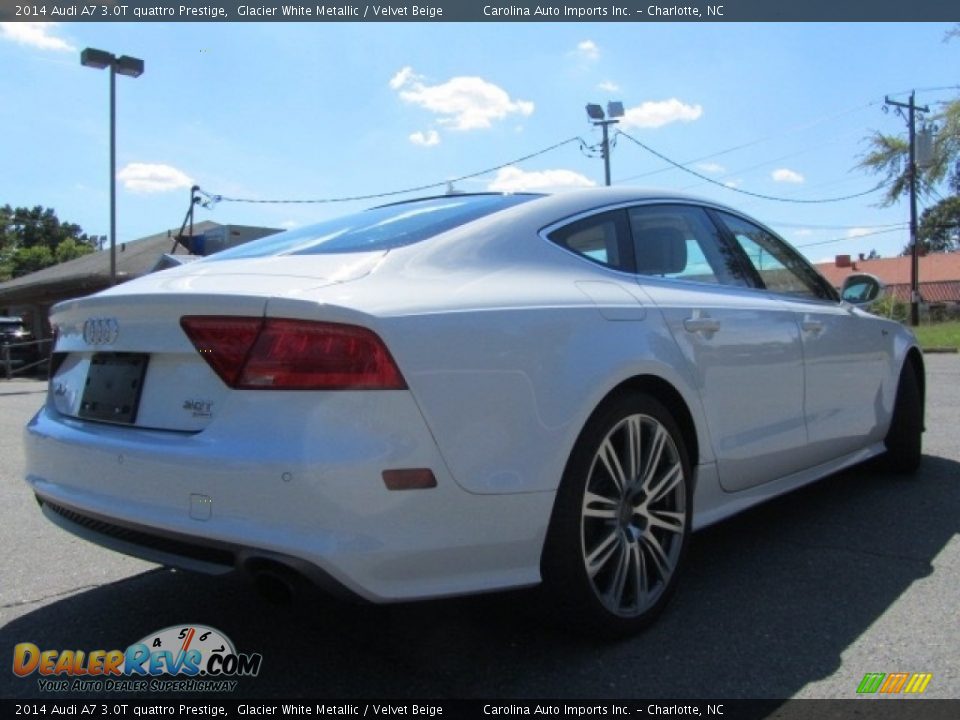 2014 Audi A7 3.0T quattro Prestige Glacier White Metallic / Velvet Beige Photo #10