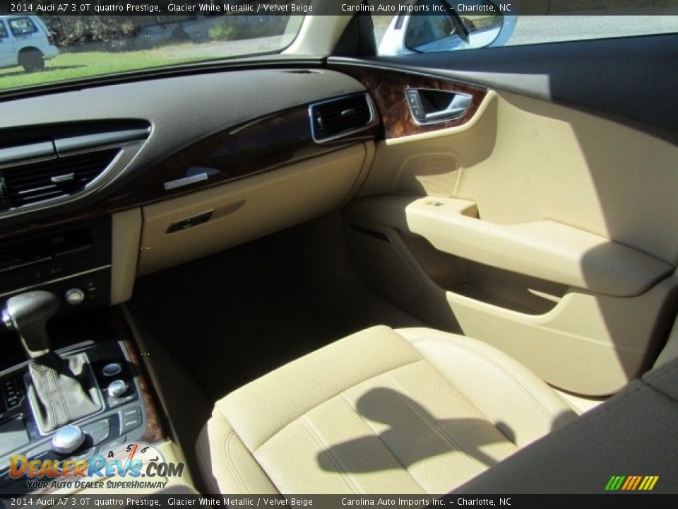 2014 Audi A7 3.0T quattro Prestige Glacier White Metallic / Velvet Beige Photo #14