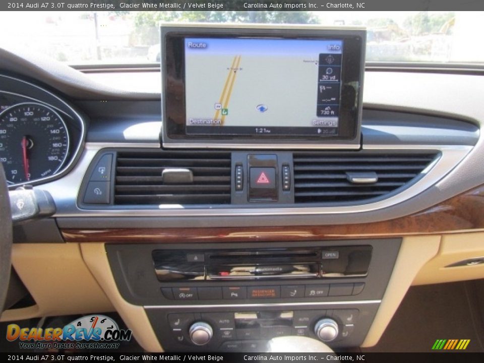 2014 Audi A7 3.0T quattro Prestige Glacier White Metallic / Velvet Beige Photo #16