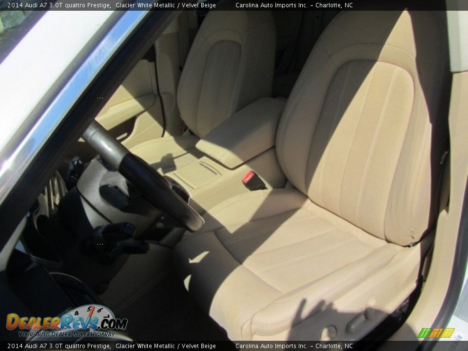 2014 Audi A7 3.0T quattro Prestige Glacier White Metallic / Velvet Beige Photo #18