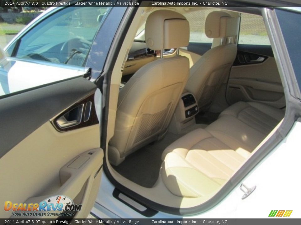 2014 Audi A7 3.0T quattro Prestige Glacier White Metallic / Velvet Beige Photo #19