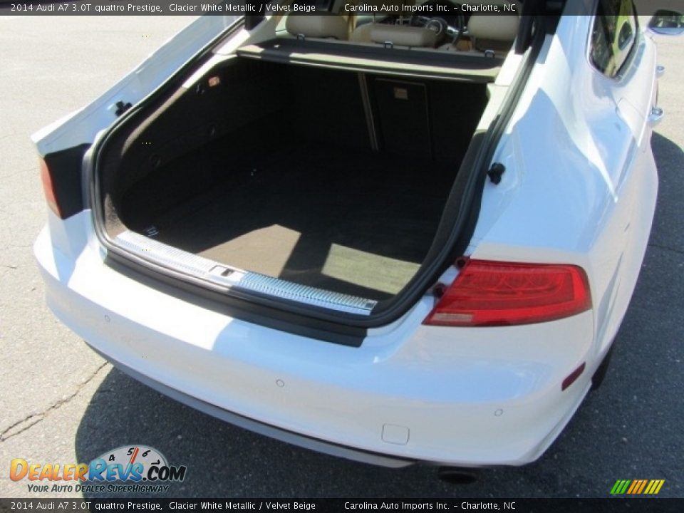 2014 Audi A7 3.0T quattro Prestige Glacier White Metallic / Velvet Beige Photo #20