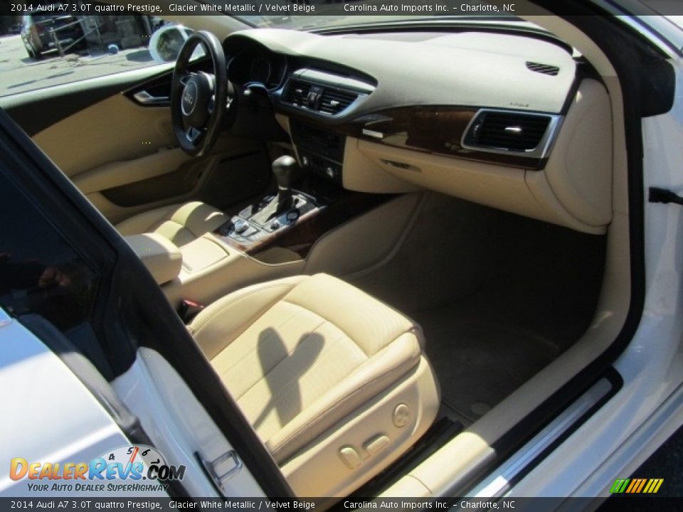 2014 Audi A7 3.0T quattro Prestige Glacier White Metallic / Velvet Beige Photo #21