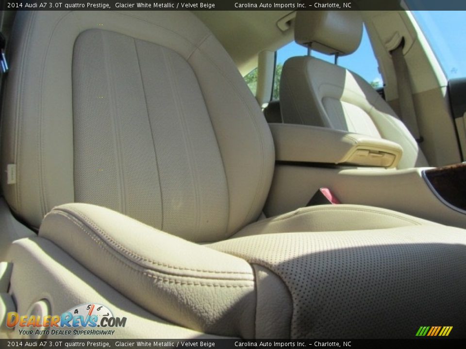 2014 Audi A7 3.0T quattro Prestige Glacier White Metallic / Velvet Beige Photo #22