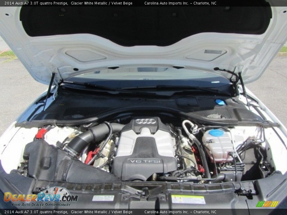 2014 Audi A7 3.0T quattro Prestige Glacier White Metallic / Velvet Beige Photo #25