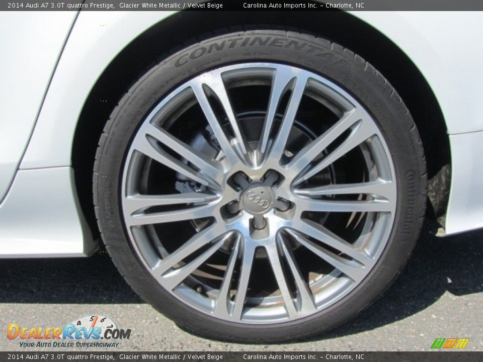 2014 Audi A7 3.0T quattro Prestige Glacier White Metallic / Velvet Beige Photo #26