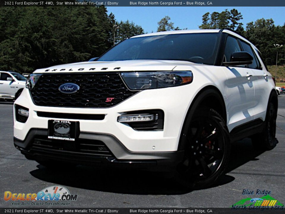2021 Ford Explorer ST 4WD Star White Metallic Tri-Coat / Ebony Photo #1