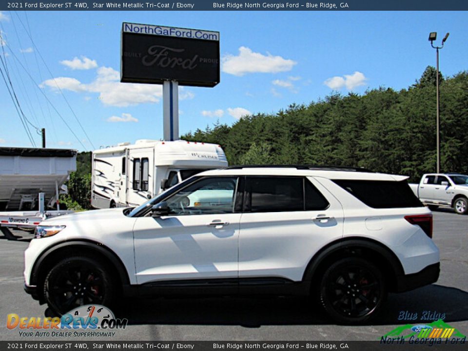 2021 Ford Explorer ST 4WD Star White Metallic Tri-Coat / Ebony Photo #2