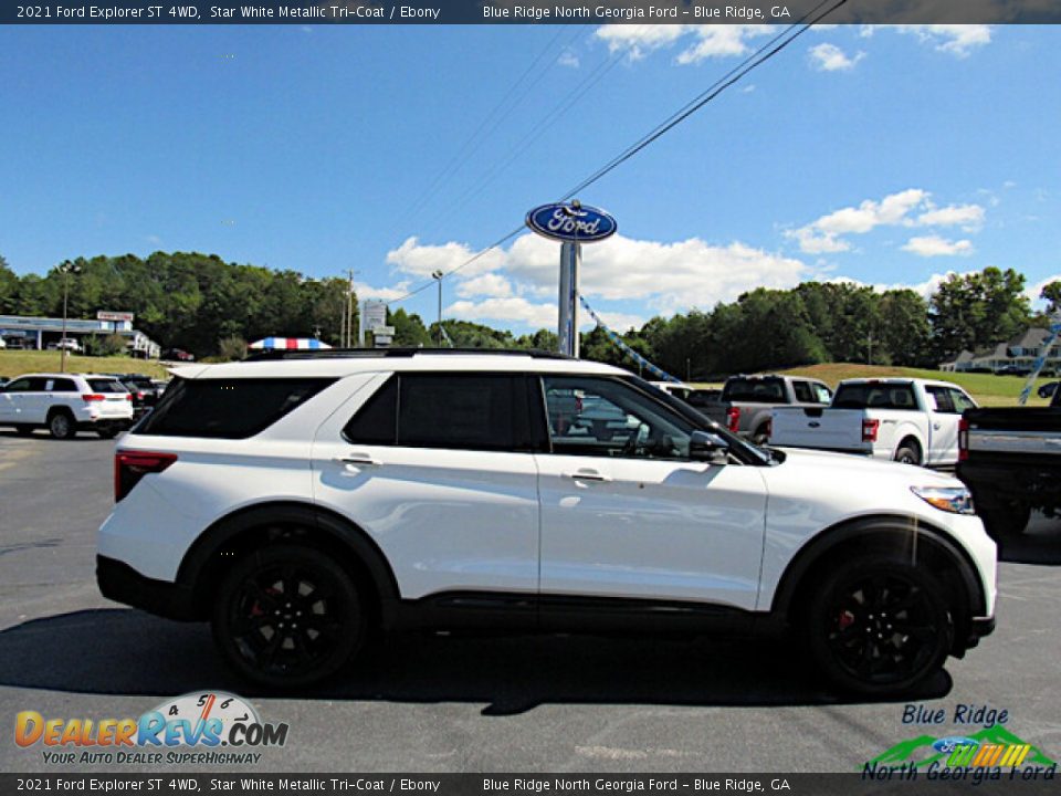 2021 Ford Explorer ST 4WD Star White Metallic Tri-Coat / Ebony Photo #6