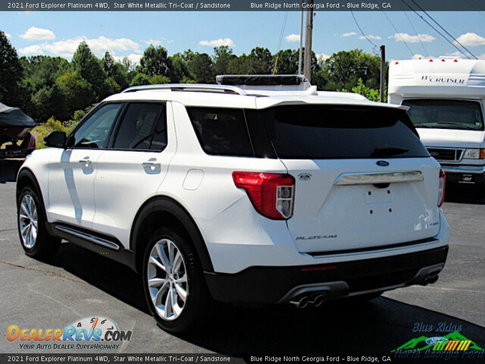 2021 Ford Explorer Platinum 4WD Star White Metallic Tri-Coat / Sandstone Photo #3