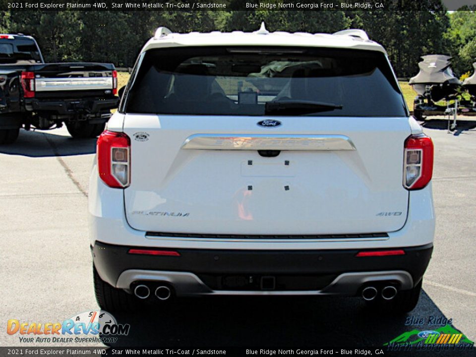 2021 Ford Explorer Platinum 4WD Star White Metallic Tri-Coat / Sandstone Photo #4