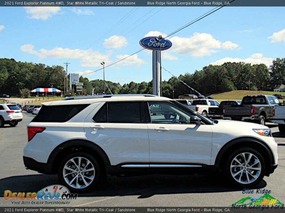 2021 Ford Explorer Platinum 4WD Star White Metallic Tri-Coat / Sandstone Photo #6