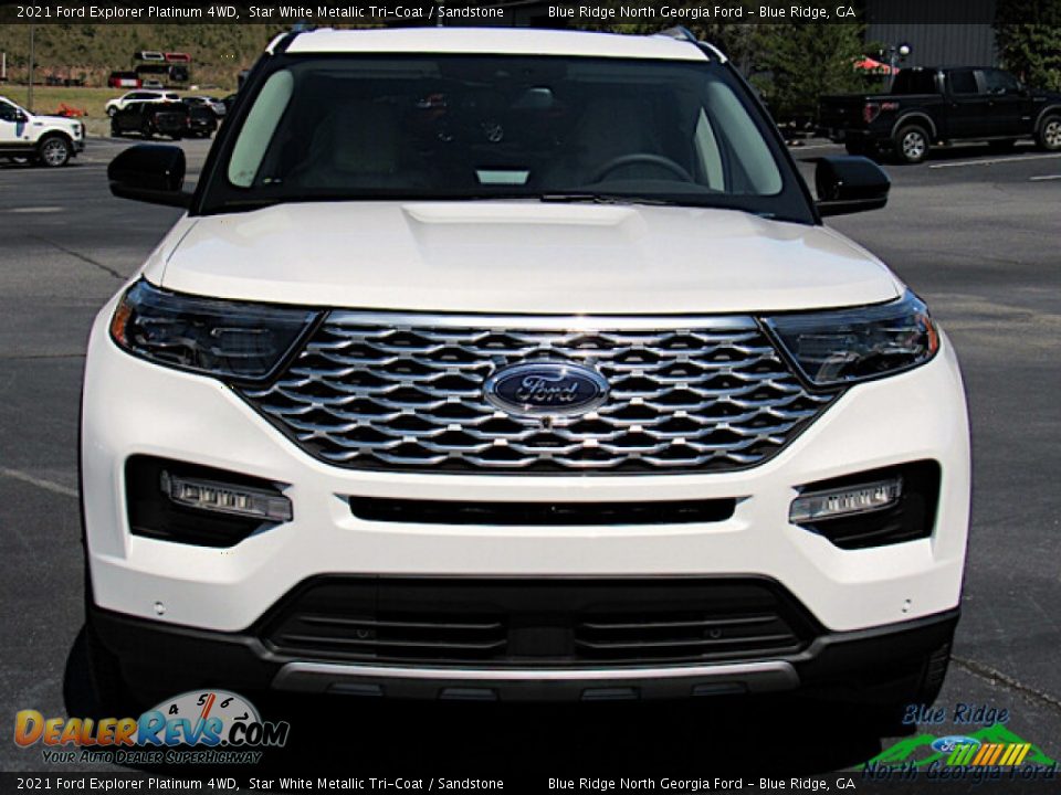 2021 Ford Explorer Platinum 4WD Star White Metallic Tri-Coat / Sandstone Photo #8