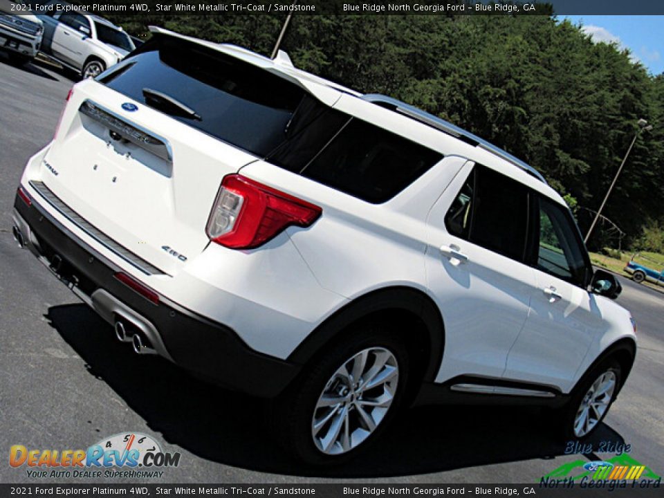 2021 Ford Explorer Platinum 4WD Star White Metallic Tri-Coat / Sandstone Photo #29