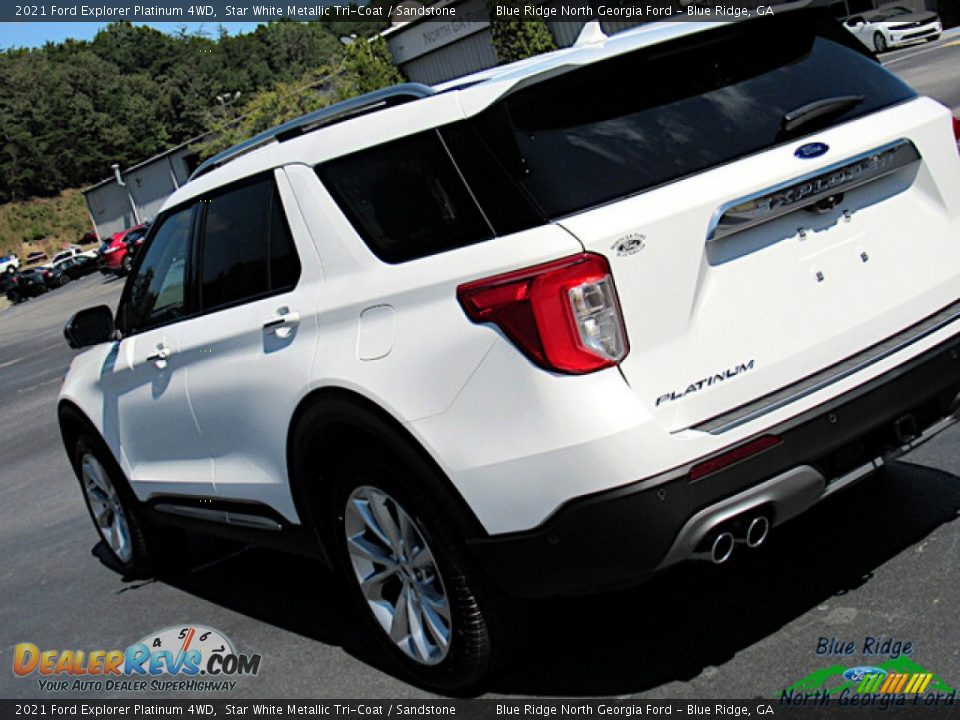 2021 Ford Explorer Platinum 4WD Star White Metallic Tri-Coat / Sandstone Photo #30