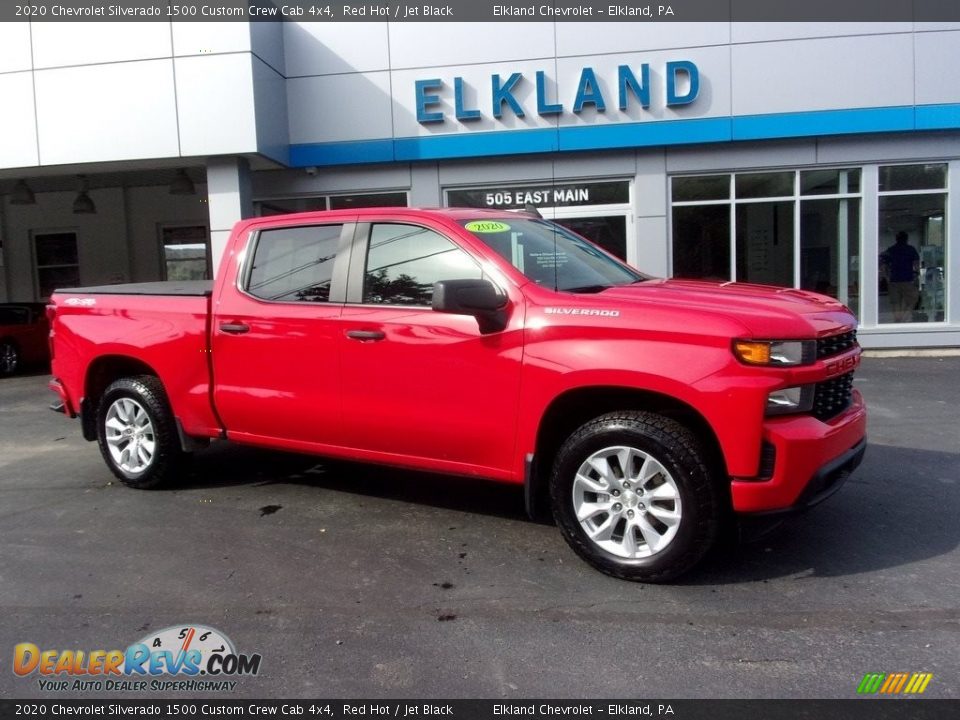 2020 Chevrolet Silverado 1500 Custom Crew Cab 4x4 Red Hot / Jet Black Photo #1