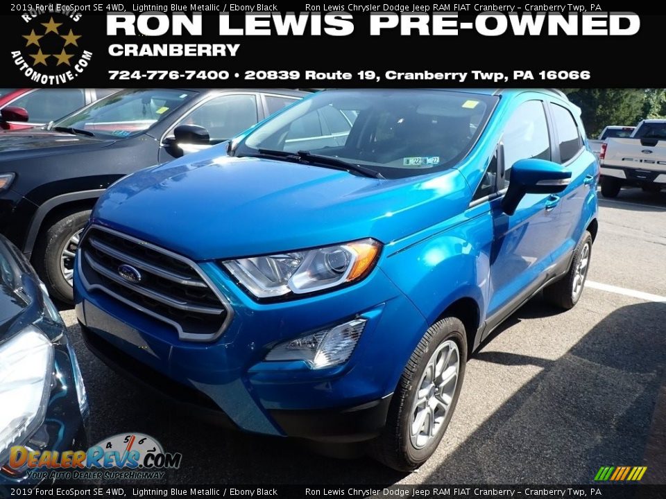 2019 Ford EcoSport SE 4WD Lightning Blue Metallic / Ebony Black Photo #1