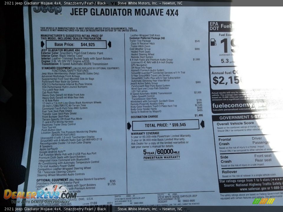 2021 Jeep Gladiator Mojave 4x4 Snazzberry Pearl / Black Photo #29