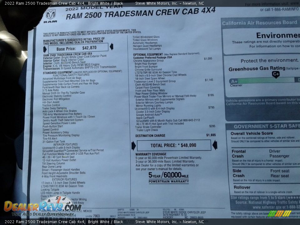 2022 Ram 2500 Tradesman Crew Cab 4x4 Bright White / Black Photo #26