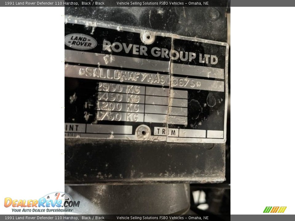 1991 Land Rover Defender 110 Hardtop Black / Black Photo #16