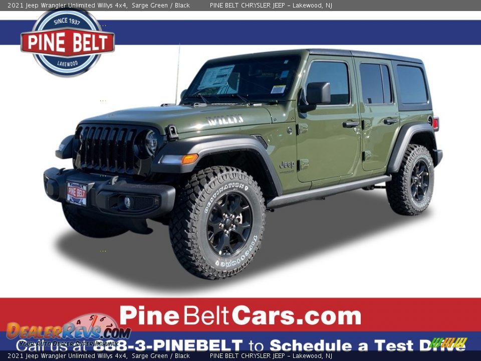 2021 Jeep Wrangler Unlimited Willys 4x4 Sarge Green / Black Photo #1