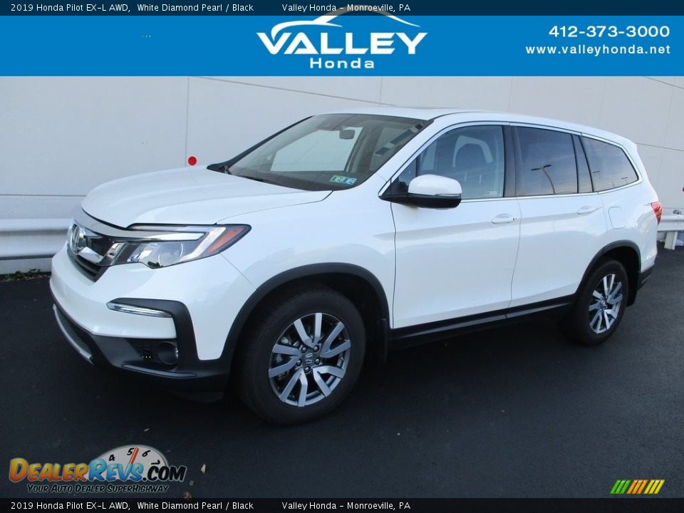 2019 Honda Pilot EX-L AWD White Diamond Pearl / Black Photo #1