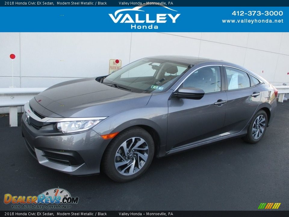 2018 Honda Civic EX Sedan Modern Steel Metallic / Black Photo #1